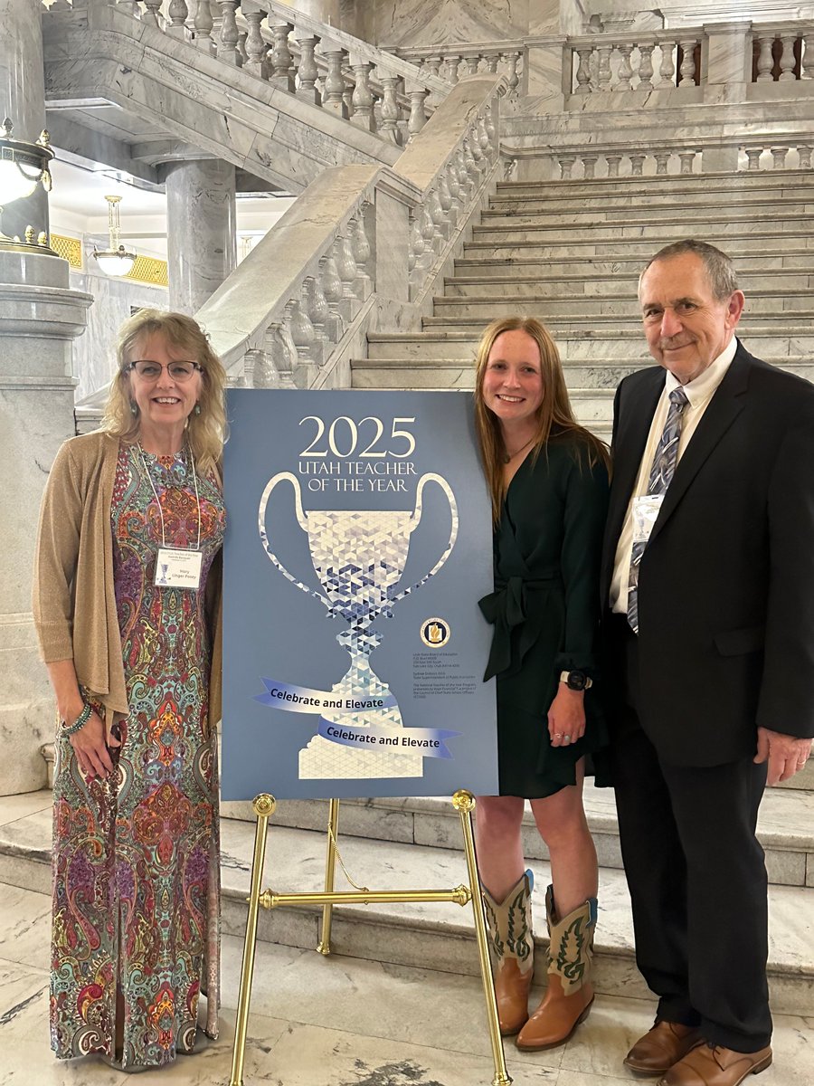 Biggest Congratulations to Sayre Posey for winning Utah's Teacher of the Year! Sayre is a U.S. History teacher at North West Middle School.

Her selection was announced Thursday, where she and other finalists were honored at a banquet in the Utah State Capitol.