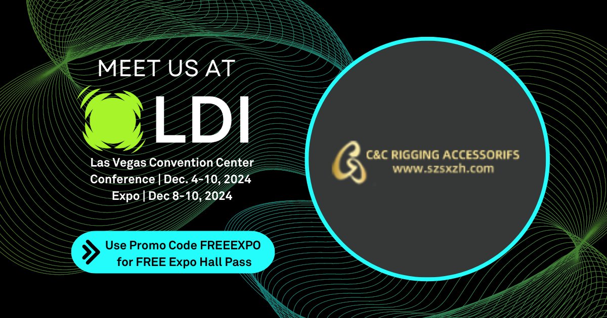 LDITradeshow's tweet image. 🌟 Welcome to LDI 2024, C&amp;amp;C Rigging Accessories Co. Ltd.! We're thrilled to see your rigging accessories in action. Let’s elevate the event together! 🔧🔝 #LDI2024 #CCRiggingAccessories #EventRigging #Innovation

Register 🔗 ldishow.com/ldishowcom/reg…