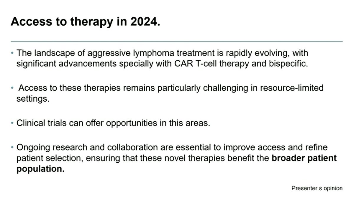 CONGRESS | #SOHO2024
<a href="/AstridPavlovsky/">Astrid Pavlovsky</a>, Fundaleu, Buenos Aires, discusses accessing novel therapies for aggressive lymphoma; concluding that while there are significant advances in the management of lymphomas, there remains discrepancies in access to novel therapies and clinical