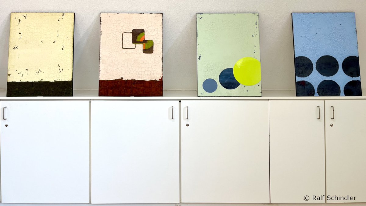 schindler_art's tweet photo. from my series SpaceAge 
each 70x50 cm; stoneflours, pigments, acrylics and more on canvas

#exhibtion #art #modernart #germanart #artoncanvas #kunst #ausstellung #gallery #ArtLovers #artmood #abstract #paintings #artforyourhome #malen #ralfschindler https://t.co/msgVCIAX2e