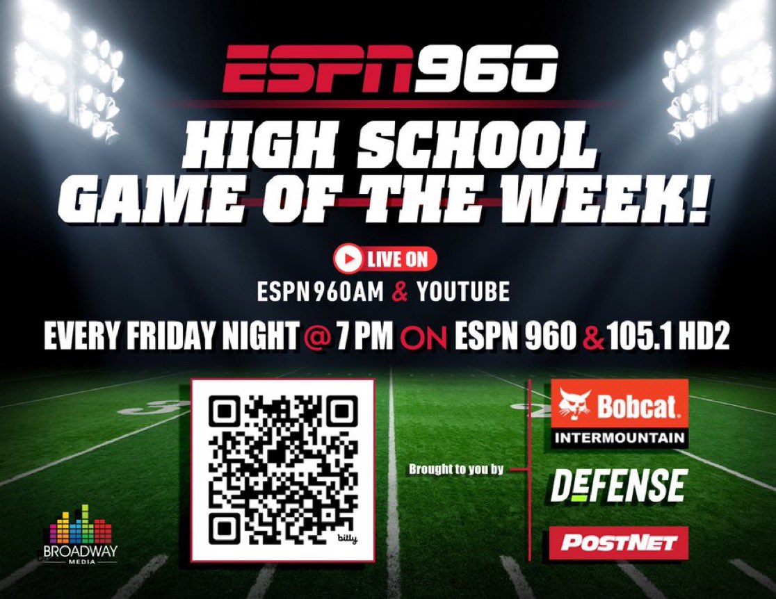 103.9 & 98.3 ESPN The Fan (@espnthefan) on Twitter photo ESPN 960’s Game Of The Week:
<a href="/FBTimpanogos/">Timpanogos Football</a> hosts <a href="/Tooele_Football/">Tooele High Football</a> tonight on 960 AM, 105.1 HD 2 & streaming live on the ESPN 960 YouTube channel.
Use this link to tune into tonight’s broadcast: bit.ly/3AjVgQu ESPN 960’s Game Of The Week:
<a href="/FBTimpanogos/">Timpanogos Football</a> hosts <a href="/Tooele_Football/">Tooele High Football</a> tonight on 960 AM, 105.1 HD 2 & streaming live on the ESPN 960 YouTube channel.
Use this link to tune into tonight’s broadcast: bit.ly/3AjVgQu