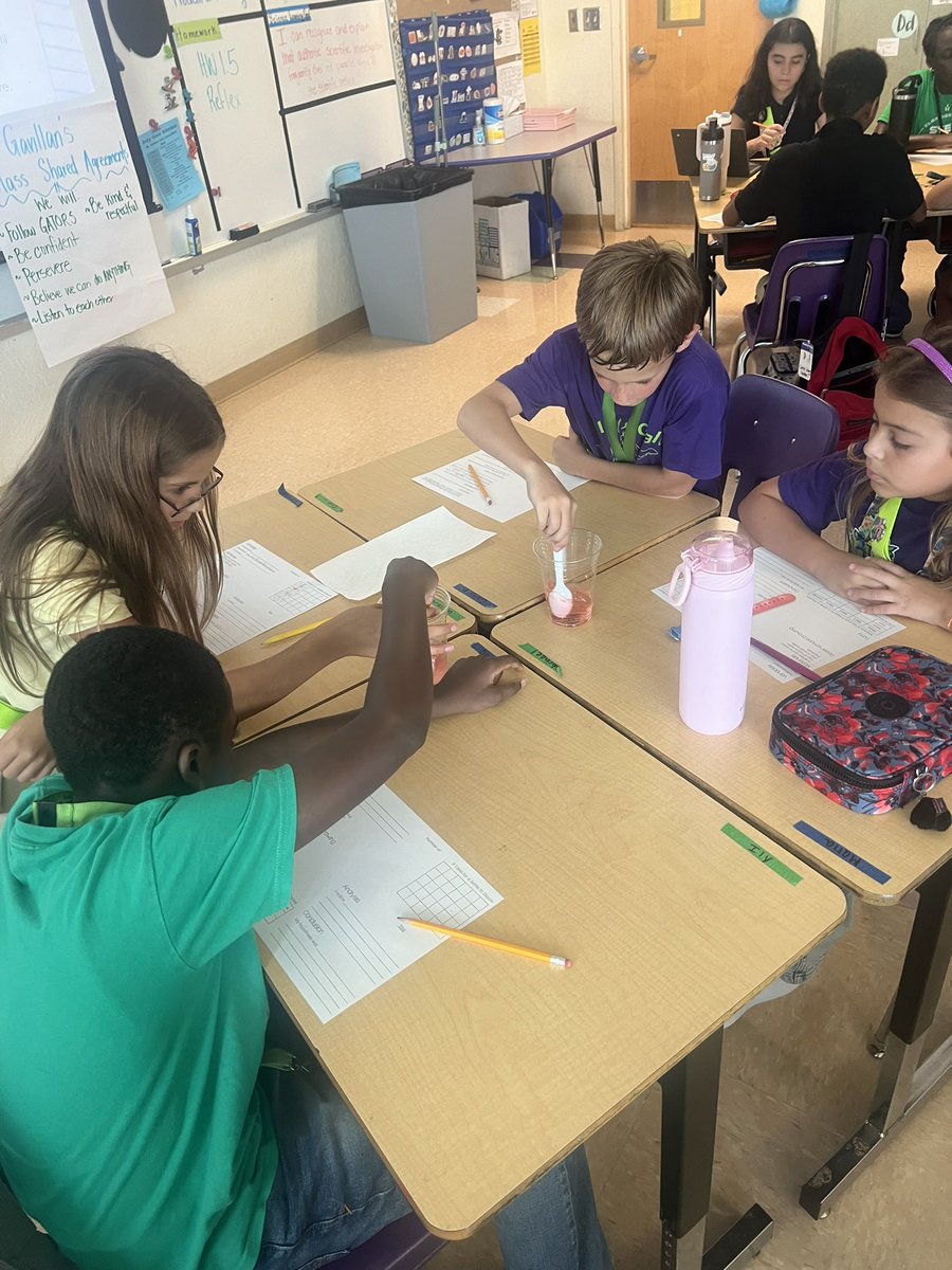Jen_Teaches24's tweet photo. Investigating whether warm or cold water will dissolve a Skittle faster 🤔 @ElbridgeGaleES #STEM https://t.co/IOm7c4dEJQ