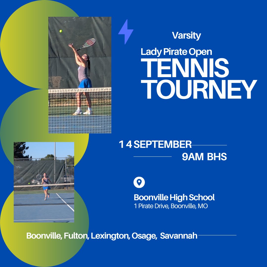 boonvillepirat1's tweet photo. Catch the Lady Pirate Tennis team at the Lady Pirate Open Tournament on Saturday! Always a great day to be a Pirate!
#boonvillepiratesboosterclub #BoonvillePirates #onceapiratealwaysapirate #BeGreat #bhspirates #GoBigBlue #ladypirates https://t.co/uzDGNE9edp