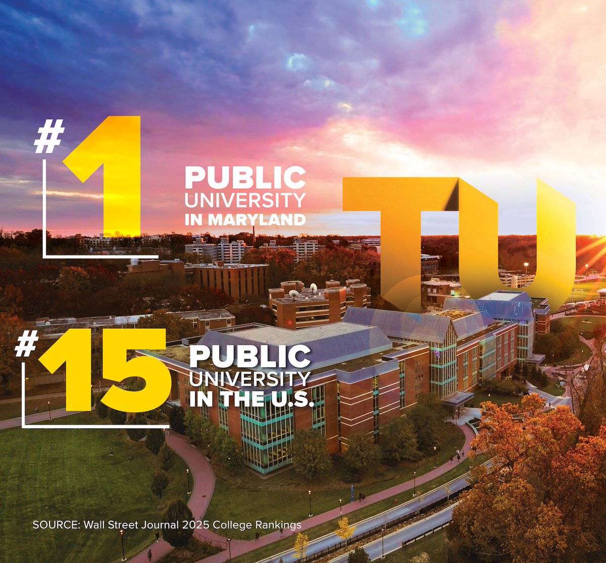 Towson University (@towsonu) on Twitter photo The honors are growing (and so is pride). <a href="/WSJ/">The Wall Street Journal</a> just named TU #15 public university in the U.S. and #1 public university in MD. A recognition of all the students, alums, faculty, staff and supporters who make TU exceptional. Read & share the full rankings: bit.ly/3MVLvLL The honors are growing (and so is pride). <a href="/WSJ/">The Wall Street Journal</a> just named TU #15 public university in the U.S. and #1 public university in MD. A recognition of all the students, alums, faculty, staff and supporters who make TU exceptional. Read & share the full rankings: bit.ly/3MVLvLL