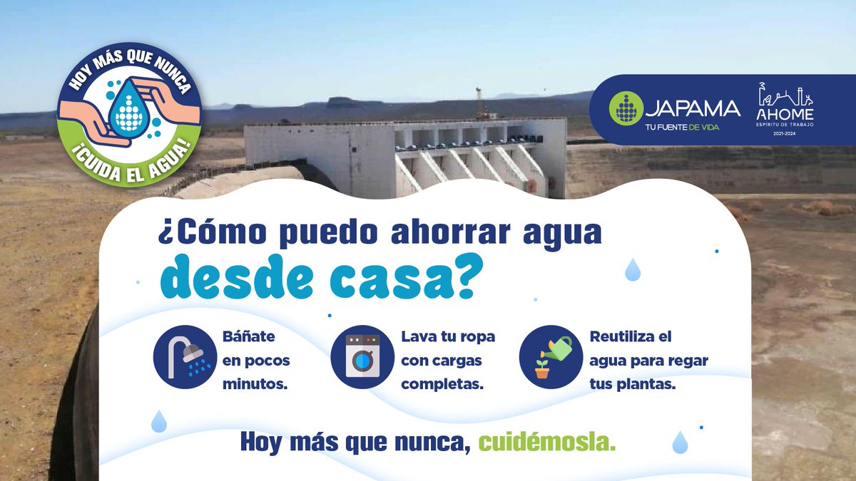 JAPAMAAHOME's tweet photo. Conoce estos consejos para el buen ahorro del agua en el hogar.
#CuidadoDelAgua #sequia #AguaParaTodos #Midete https://t.co/u8wqk6AEpy