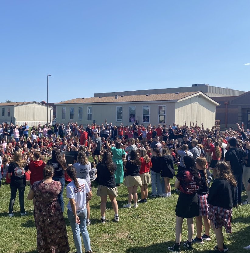 DannyMaggart's tweet photo. A young man gave his life to Christ earlier this week and wanted to be baptized in front of the students at SJCS. What a way to end a Friday! #courage #spiritualemphasisweek https://t.co/7kcEVHN9Z9