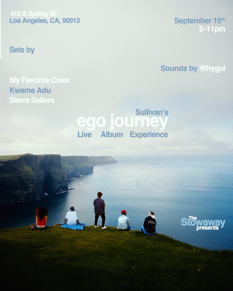 sullivan_sounds's tweet image. LA!  performing my album &amp;amp; then some @ The Stowaway in DTLA, Thurs SEPT 19 🌳

featuring sets by @sierra_sellers_ , @MyFavoriteCoIor &amp;amp; Kwame Adu.  DJ set by @whygul 🕺 

FREE w/ RSVP !!

dice.fm/event/pygrdp-s…