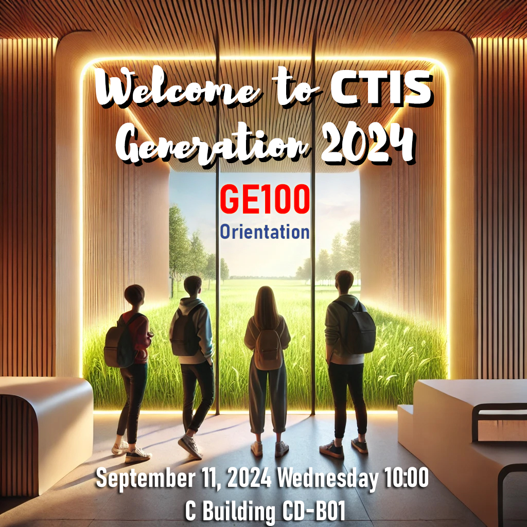 Welcome to CTIS Generation 2024!
All first-year Bilkent CTIS students are invited to the following GE100 Orientation meeting:

September 11, 2024
Wednesday, 10:00 AM
C Building - CD-B01

#CTISgeneration2024