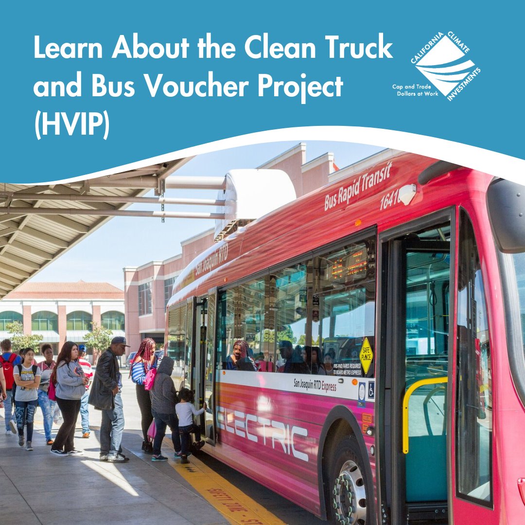 CAClimateInvest's tweet photo. 🌍🚛 Through the Clean Truck and Bus Voucher project (HVIP) California is transforming our state's trucking fleet to zero-emission vehicles (ZEV), thanks to groundbreaking efforts by efforts by @Air_Resources and @CALSTART. 🚍🔋 

👉 https://t.co/bBVQmuqsiv 
#CAClimateInvestments https://t.co/YesWs0f4M5