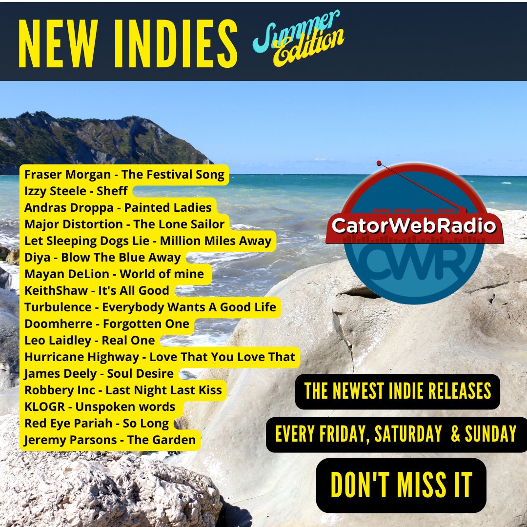 Catorweb radio (@catorwebradio) on Twitter photo #NowPlaying #NewIndies
#FraserMorgan
#IzzySteele
<a href="/AndrasDroppa/">András Droppa</a>
#MajorDistortion
<a href="/let_sleeping/">LetSleepingDogsLie</a>
<a href="/DiyaShanmugaraj/">Diya Shanmugaraj</a>
#MayanDeLion
<a href="/KeithShawMusic/">KeithShaw</a>
<a href="/Doomherreband/">Doomherre</a>
#LeoLaidley
#HurricaneHighway
#JamesDeely
<a href="/RobberyIncBand/">Robbery Inc</a>
#KLOGR via <a href="/Emma_Scott/">Emma Scott</a>
<a href="/RedEyePariah/">Red Eye Pariah</a>
<a href="/JMParsonsMusic/">Jeremy Parsons Music</a> #NowPlaying #NewIndies
#FraserMorgan
#IzzySteele
<a href="/AndrasDroppa/">András Droppa</a>
#MajorDistortion
<a href="/let_sleeping/">LetSleepingDogsLie</a>
<a href="/DiyaShanmugaraj/">Diya Shanmugaraj</a>
#MayanDeLion
<a href="/KeithShawMusic/">KeithShaw</a>
<a href="/Doomherreband/">Doomherre</a>
#LeoLaidley
#HurricaneHighway
#JamesDeely
<a href="/RobberyIncBand/">Robbery Inc</a>
#KLOGR via <a href="/Emma_Scott/">Emma Scott</a>
<a href="/RedEyePariah/">Red Eye Pariah</a>
<a href="/JMParsonsMusic/">Jeremy Parsons Music</a>