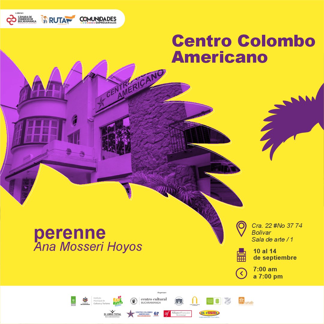El Centro Colombo Americano te invita a disfrutar de la exposición Perenne de la artista Ana Mosseri Hoyos. Un espacio donde lo eterno y lo efímero se entrelazan a través del arte. 🎨🌿#SalasAbiertas2024 #Visitarte2024 #FeriaBonitaDeColombia