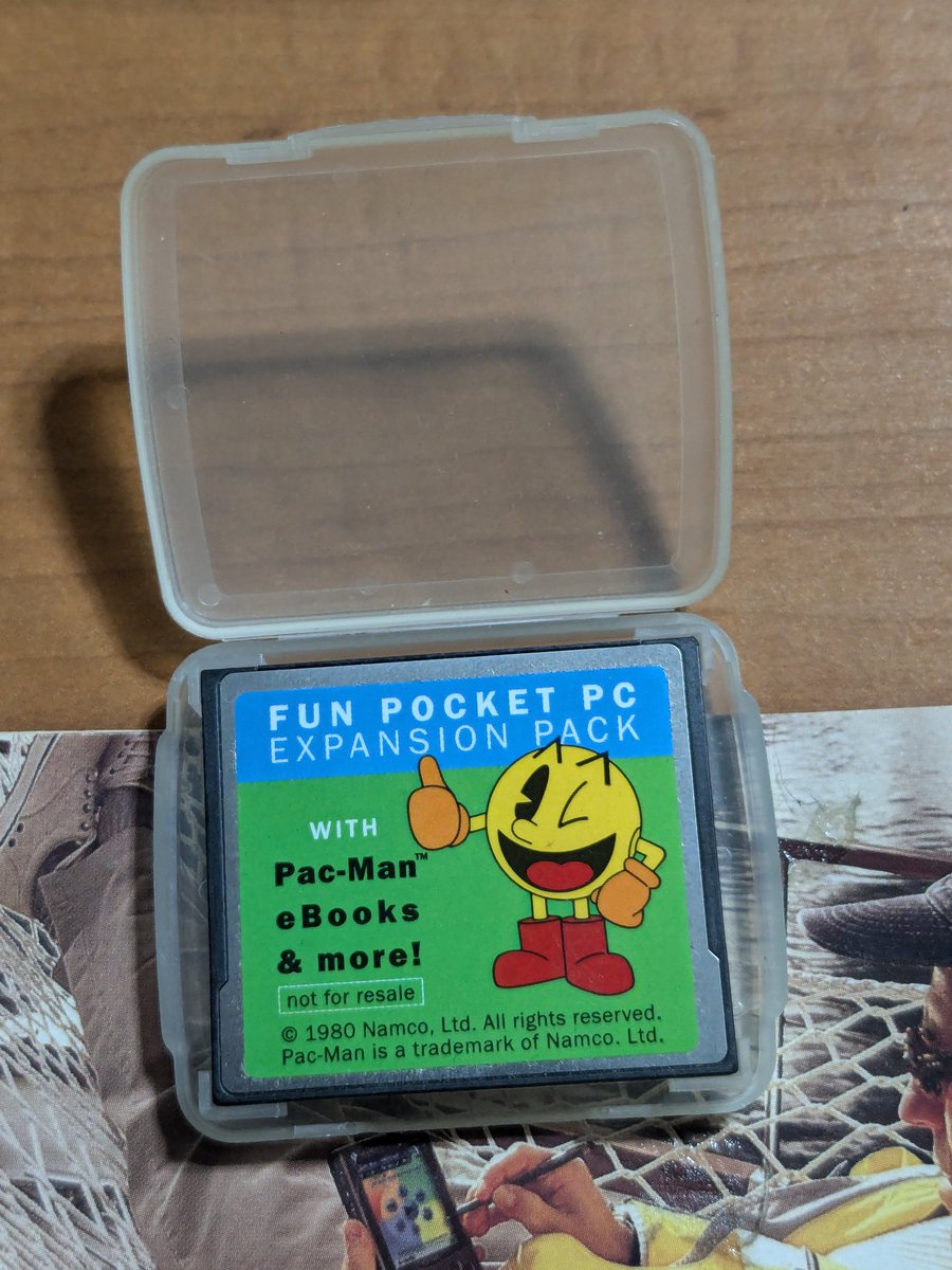 marknoble's tweet image. This one is my favorite #CompactFlash #CFcard. #PocketPC Expansion Fun Pack. It was a free promo too! 

#PacMan #ZIOGolf #Bubblets #PocketArtist
