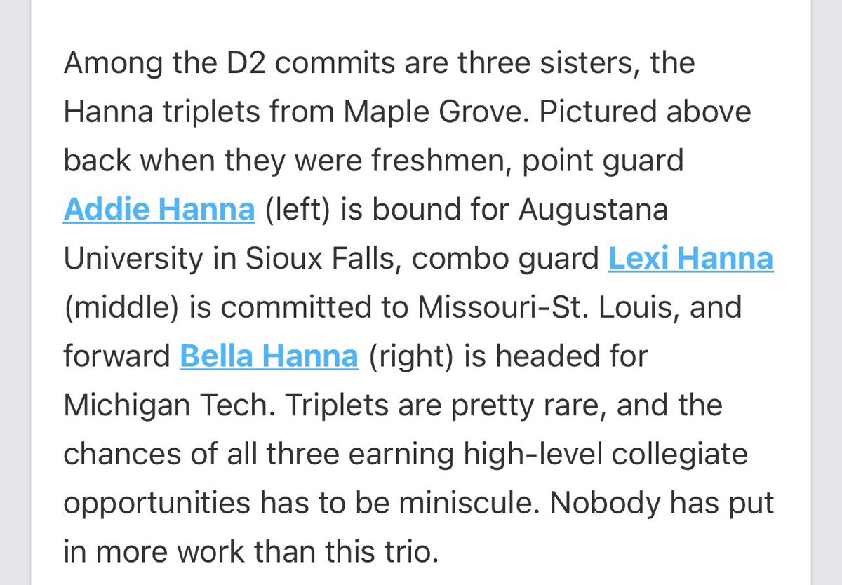 Bridge2Success (@b2straining) on Twitter photo Well deserved/earned recognition for the opportunity to attend school and play 🏀 at the next level, entire ‘25 Class is tremendous!!🙏<a href="/GMacHoops/">Grant McGinnis</a> & <a href="/PGHMinnesota/">Prep Girls Hoops Minnesota</a> for recognizing <a href="/AddieHanna1/">Addie Hanna</a> <a href="/BellaHanna42/">Bella Hanna</a> <a href="/LexiHanna10/">Lexi Hanna</a> and all the ‘25’s
prepgirlshoops.com/2024/09/recrui…
<a href="/CrossfireGHoops/">Crossfire Girls Hoops MN AAU</a> Well deserved/earned recognition for the opportunity to attend school and play 🏀 at the next level, entire ‘25 Class is tremendous!!🙏<a href="/GMacHoops/">Grant McGinnis</a> & <a href="/PGHMinnesota/">Prep Girls Hoops Minnesota</a> for recognizing <a href="/AddieHanna1/">Addie Hanna</a> <a href="/BellaHanna42/">Bella Hanna</a> <a href="/LexiHanna10/">Lexi Hanna</a> and all the ‘25’s
prepgirlshoops.com/2024/09/recrui…
<a href="/CrossfireGHoops/">Crossfire Girls Hoops MN AAU</a>