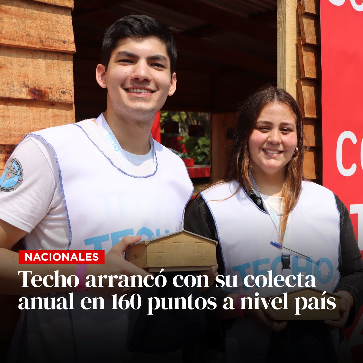 🏡 Este viernes y sábado miles de jóvenes llenan las calles de Asunción, Central y Alto Paraná con disfraces, decoraciones, carteles y música, invitando a la ciudadanía a sumarse a la Colecta Nacional de Techo.

🪙 Cada aporte es un paso hacia la transformación de la vida de