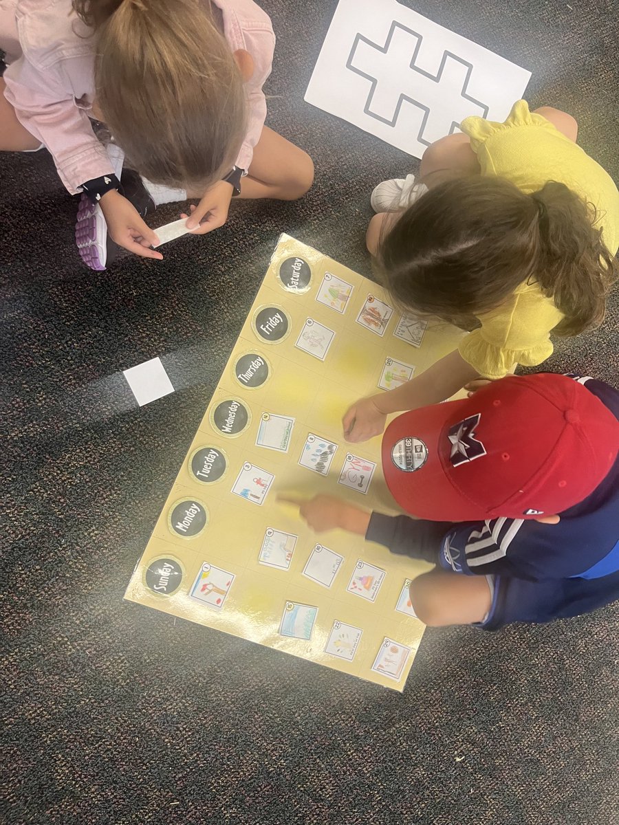 Working together to create our September calendar.