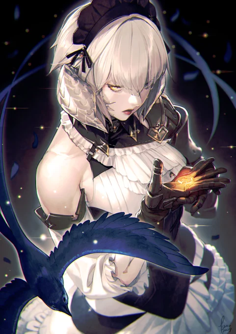 お題:アゼムってるアウラさんとスターバード #ff14