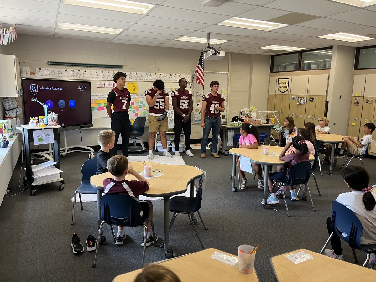 Coach Miller (@cacoachmiller) on Twitter photo Seeing our guys speak to & interact w/ lower schoolers is one of the highlights of this job. Incredibly proud of & impressed w/ these young men! β€οΈ #CAFBfamily β¦<a href="/CA__Football/">Columbus Academy FB</a>β© β© β¦<a href="/gurwinj25/">Joey Gurwin</a>β© β¦<a href="/MNJ_Jackson56/">MJ Jackson</a>β© β¦<a href="/gabe_davis5/">Gabe Davis-Ray</a>β© β¦<a href="/MMil2026/">Michael Milenkovski ('26)</a>β© Seeing our guys speak to & interact w/ lower schoolers is one of the highlights of this job. Incredibly proud of & impressed w/ these young men! β€οΈ #CAFBfamily β¦<a href="/CA__Football/">Columbus Academy FB</a>β© β© β¦<a href="/gurwinj25/">Joey Gurwin</a>β© β¦<a href="/MNJ_Jackson56/">MJ Jackson</a>β© β¦<a href="/gabe_davis5/">Gabe Davis-Ray</a>β© β¦<a href="/MMil2026/">Michael Milenkovski ('26)</a>β©