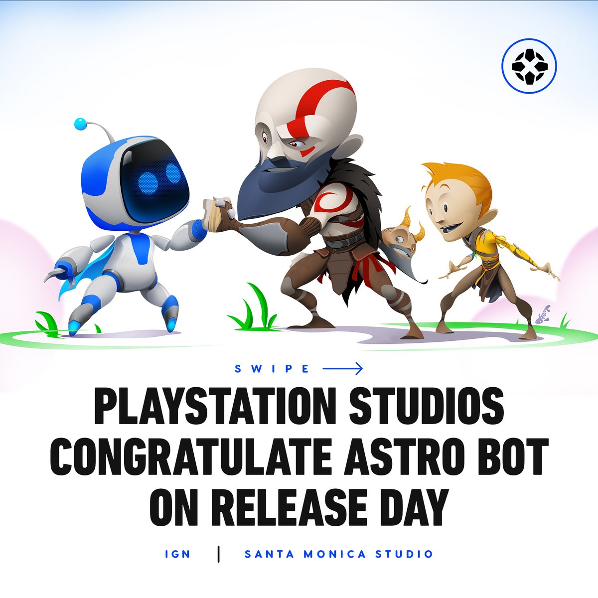 From God of War developer Santa Monica Studio to The Last of Us creator Naughty Dog, several studios celebrated the release of Astro Bot, which we called "a fantastically inventive platformer packed full of PlayStation memories." 

Our full review: bit.ly/3XzJafB
