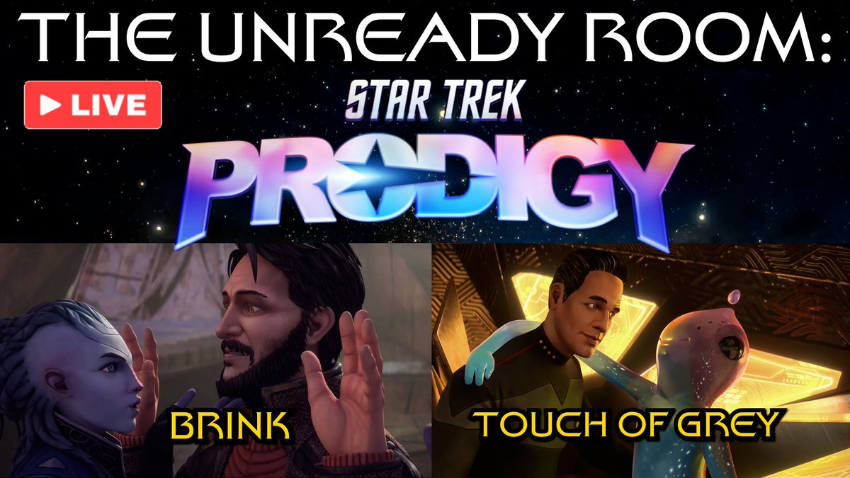 Join me &amp; <a href="/Brandiwine12/">Brandi Jackola</a> LIVE in #TheUnreadyRoom on Saturday, September 7th at 2pm Eastern (11am Pacific) to discuss 2 episodes of #StarTrekProdigy! We're talking about episodes 17 &amp; 18 of season 2: "Brink" &amp; "Touch of Grey"! #StarTrek #Prodigy 
youtube.com/watch?v=kntKCM…