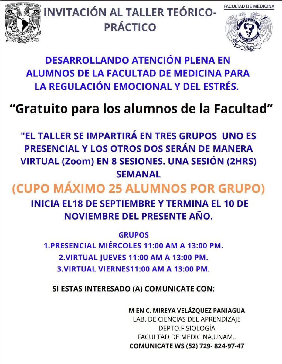 anacsepulveda_v's tweet photo. Atención alum@s @FacMedicinaUNAM 👇👇👇 https://t.co/4wPhW63jRi