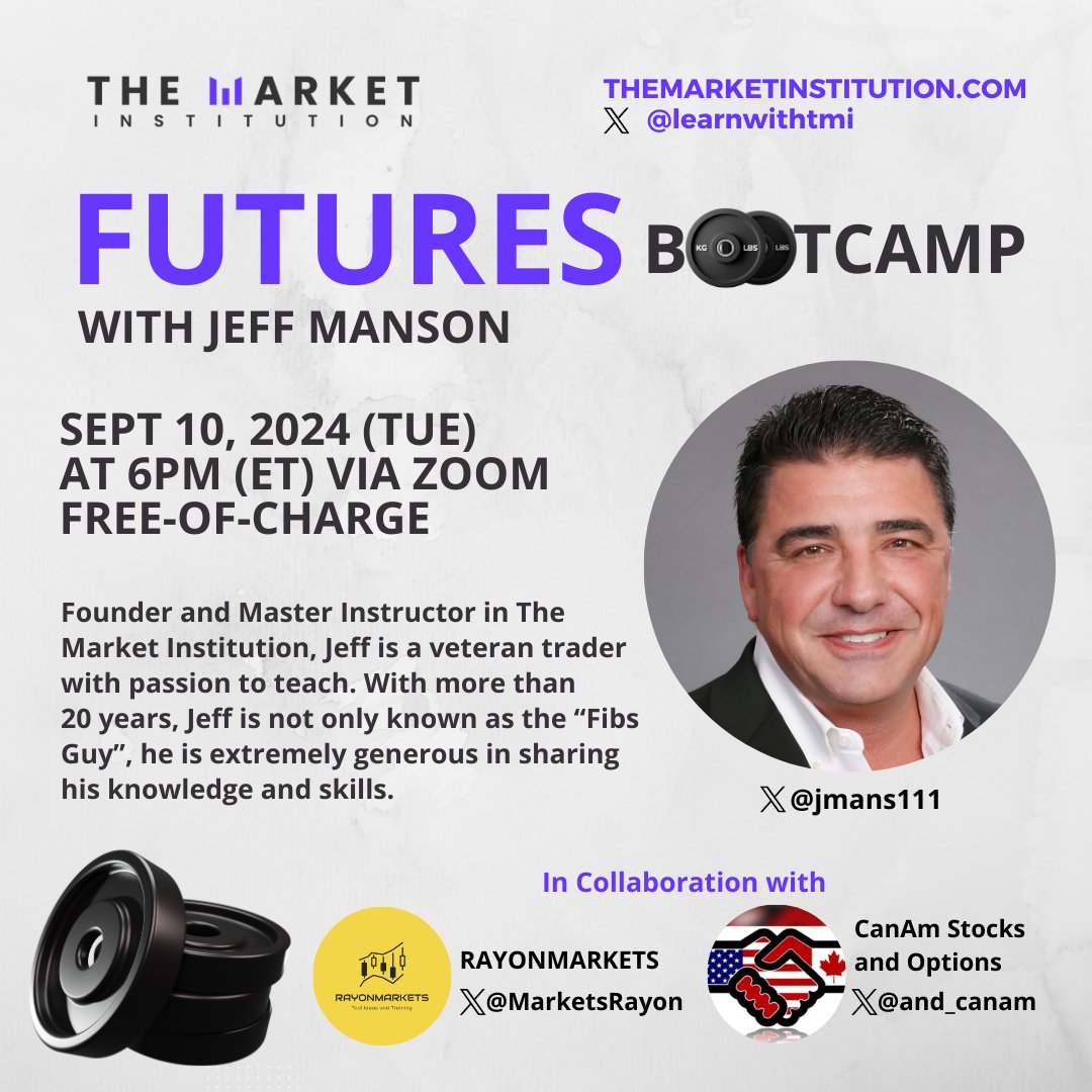 learnwithtmi's tweet photo. Curious about trading futures? π
Join us for the #Futures Bootcamp and let Jeff guide you through the ins and outs of #trading futuresβall for FREE!
Message us through our website to secure your spot!
https://t.co/BjIUXALbwQ
#FuturesTrading #TradingBootcamp #LearnToTrade https://t.co/Rr0zwXYd5S
