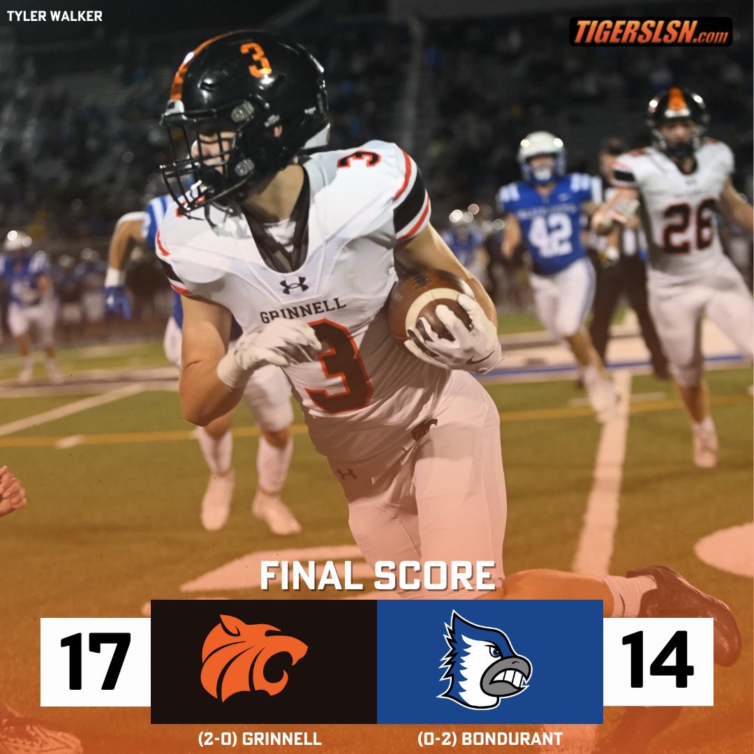 Tiger Sports LIVE Stream Network (@tigerslive_) on Twitter photo That right there is a Tiger Victory! 17-14 over Bondurant-Farrar
<a href="/GrinnellTigerFB/">Grinnell Tigers Football</a> That right there is a Tiger Victory! 17-14 over Bondurant-Farrar
<a href="/GrinnellTigerFB/">Grinnell Tigers Football</a>