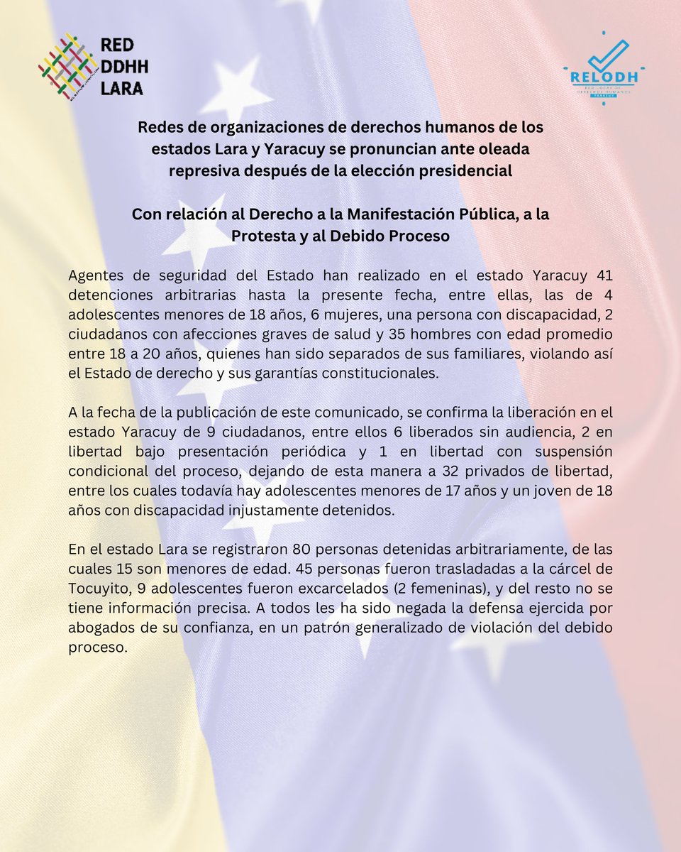 Red Local de Derechos Humanos del Estado Yaracuy tweet media
