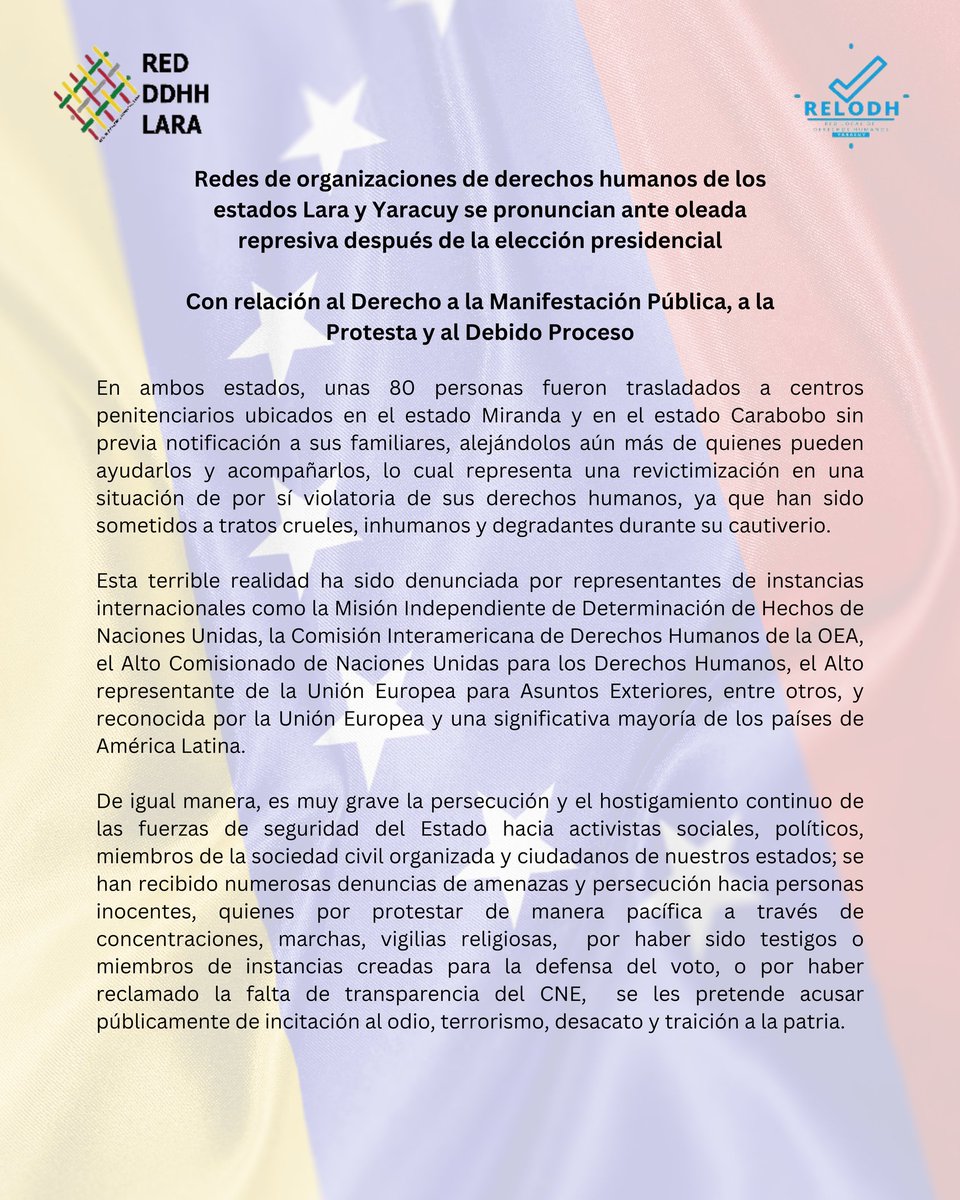 Red Local de Derechos Humanos del Estado Yaracuy tweet media