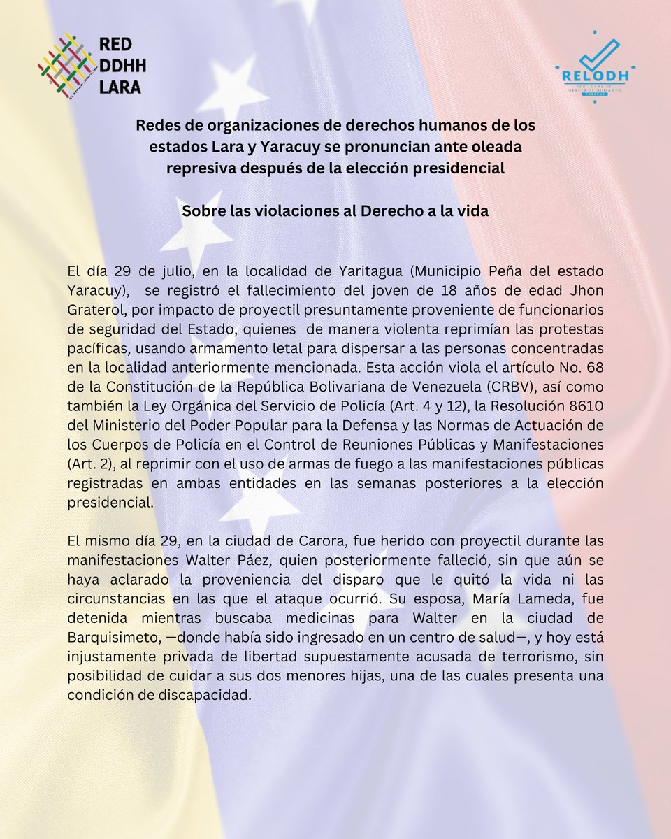 Red Local de Derechos Humanos del Estado Yaracuy tweet media