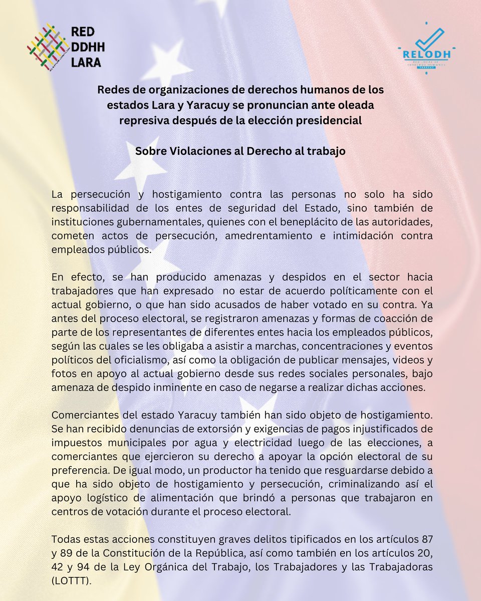 Red Local de Derechos Humanos del Estado Yaracuy tweet media
