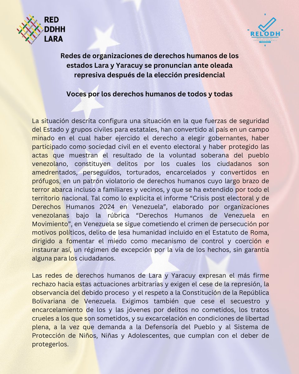 Red Local de Derechos Humanos del Estado Yaracuy tweet media