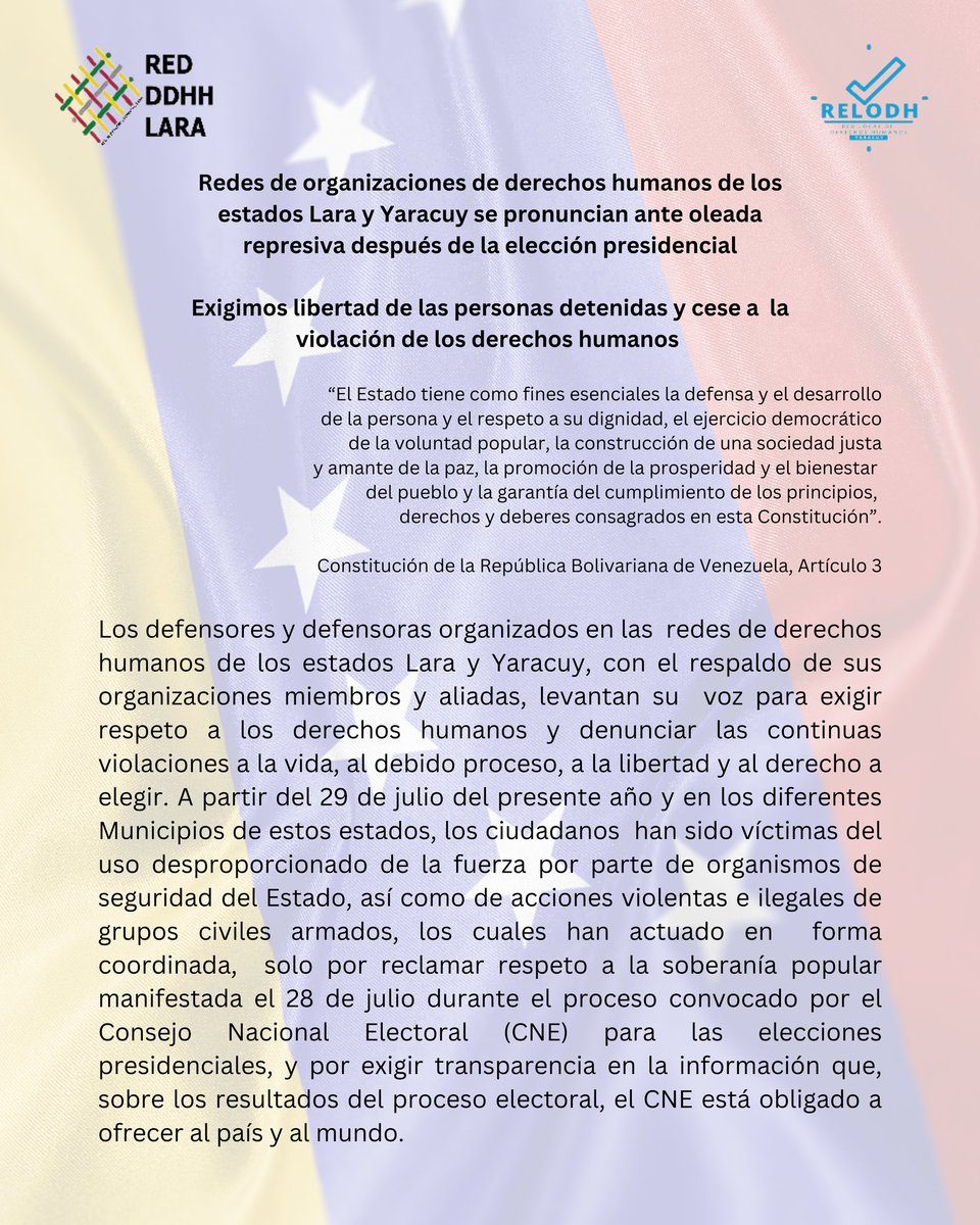 Red Local de Derechos Humanos del Estado Yaracuy tweet media