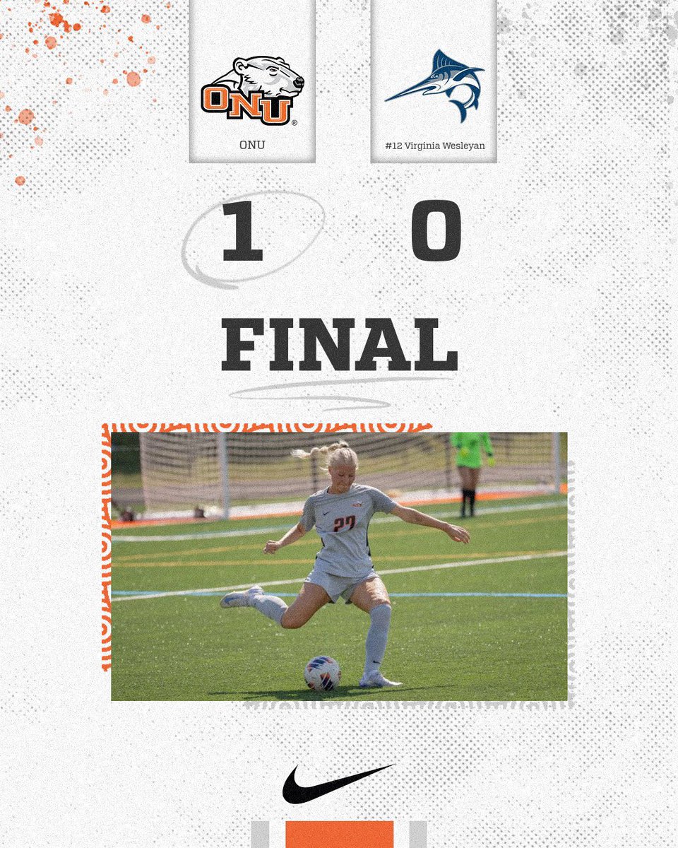 FINAL. 

ONU: 1 VWU: 0

🚨POLAR BEARS WIN🚨

On the road the Polar Bears upset #12 Virginia Wesleyan University 1-0 off an incredible goal from Jill Roberts! Next up, #5 Christopher Newport on Sunday! 

⚽️: Jill Roberts

#onu #FAMILY #together