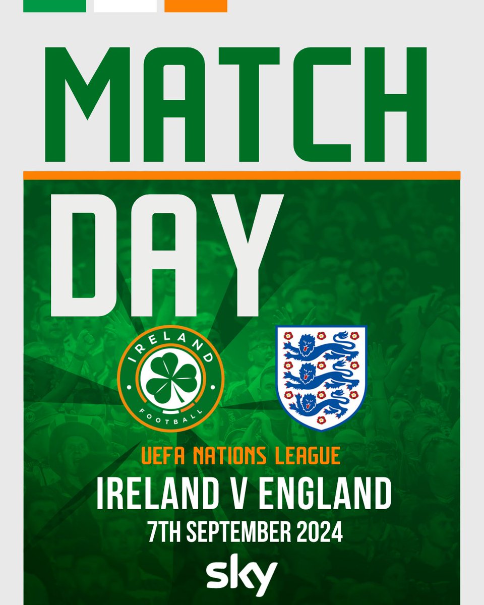 IrelandFootball's tweet photo. It's finally here... 𝗠𝗔𝗧𝗖𝗛-𝗗𝗔𝗬 🤩🇮🇪

⚽️ | Ireland v England
🏆 | UEFA Nations League
⌚️ | 5:00pm (Irish time)
🏟️ | @AVIVAStadium 
📺 | @RTE2
📝 | https://t.co/FsS762TA2Q

A capacity crowd at the Aviva Stadium awaits 💚 https://t.co/HEWlzA5R5t
