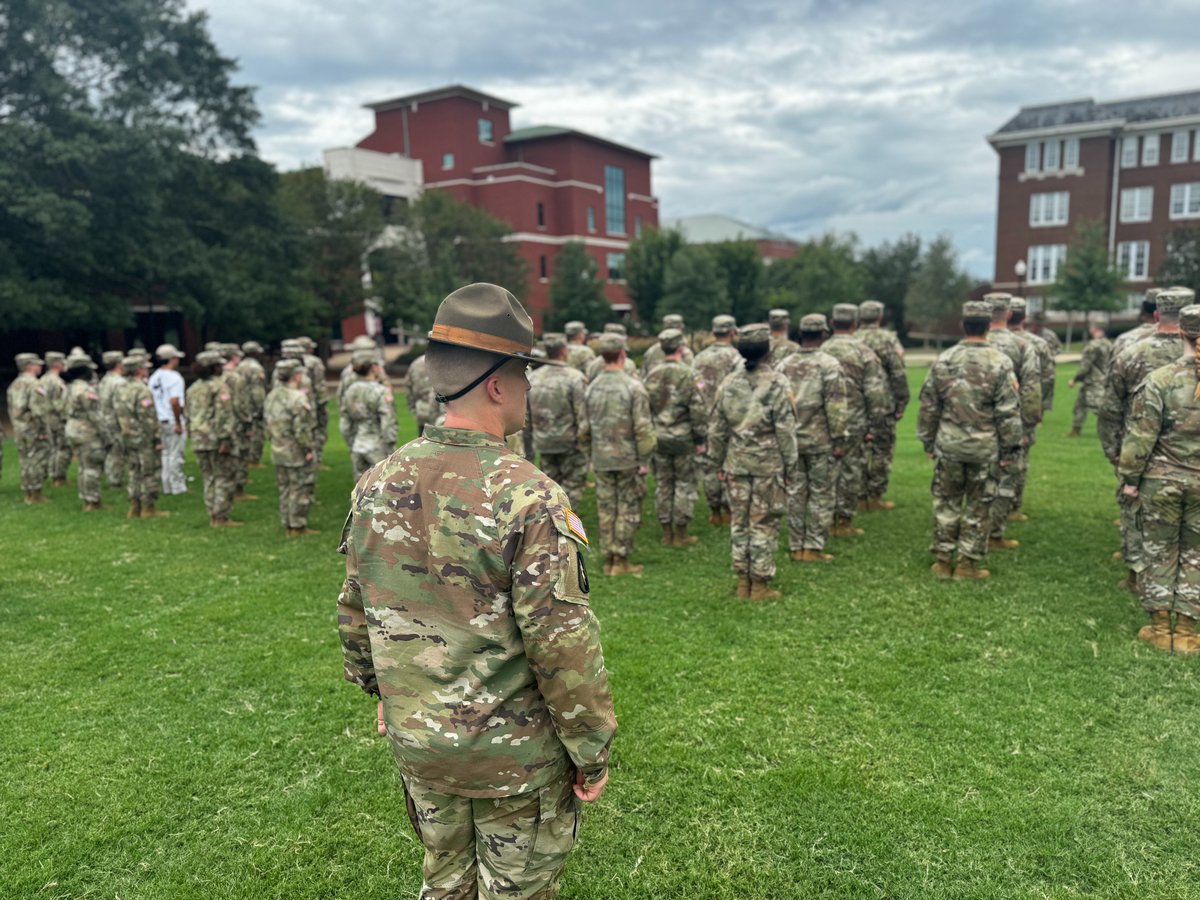 The Bulldog BN conducted Drill &amp; Ceremony lab this week with the help of local Drill Sergeants from the Mississippi National Guard. D&amp;C is a fundamental exercise of the military and is used to maneuver and command Soldiers. #BulldogStrong | #ArmyROTC