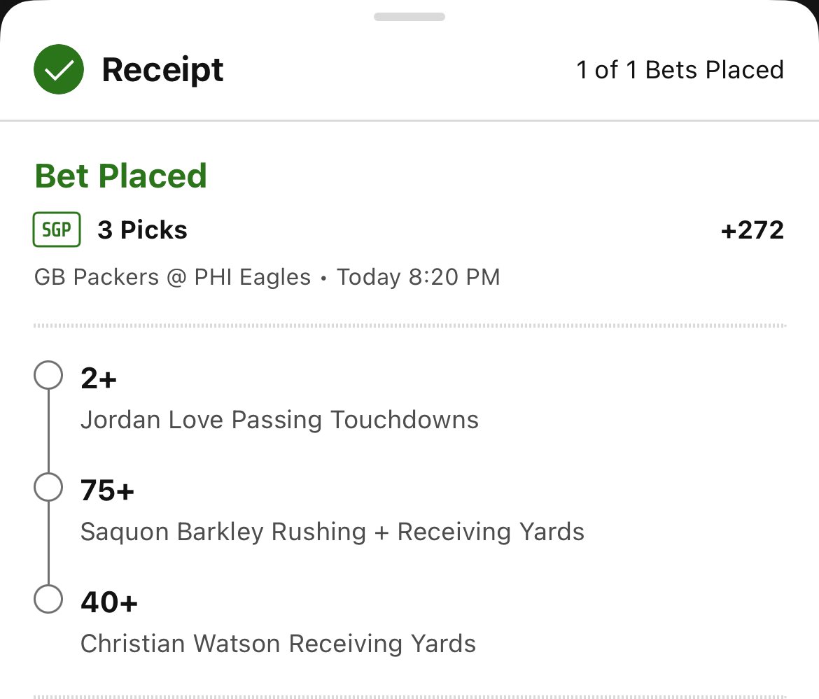 BrandonTheProf's tweet image. Here’s an NFL SGP I’m rolling with for Friday Night Football in Brazil!

Anyone who LIKES AND RT’S this post will be DMed my 4u POD side bet!

We’re 46-13 over our last 59 POD🚨

#gamblingtwitter #Gamblingx 
#prizepicks #nfl   #DraftKings