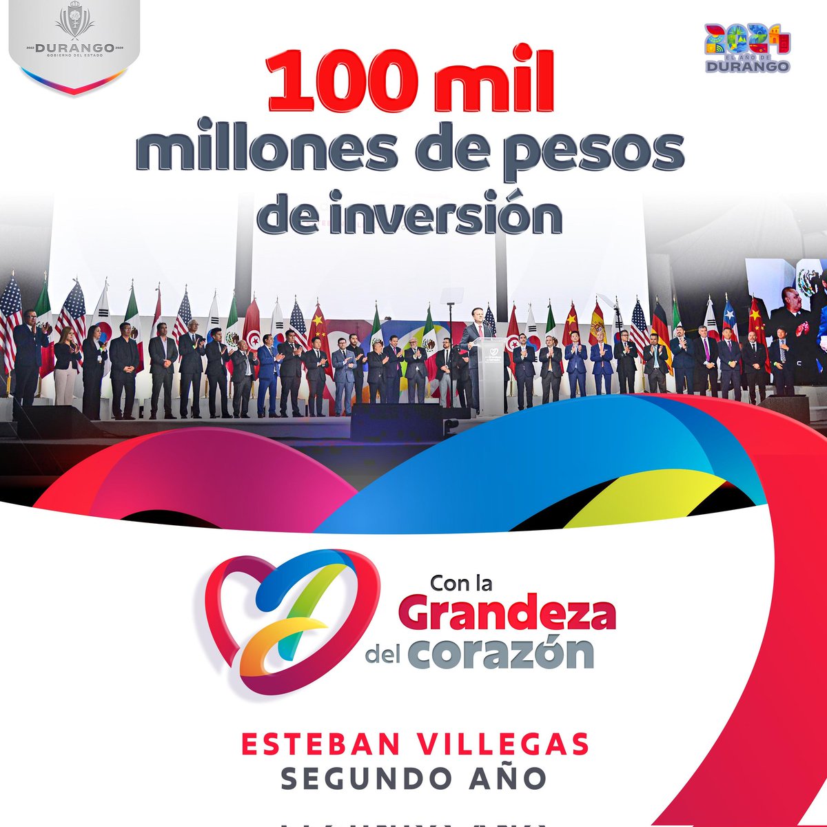 Nuestro gobierno cumple, los resultados positivos son nuestro compromiso. En dos años de gobierno logramos hacer historia: : Una inversión de 100 mil millones de pesos, instalamos 32 nuevas empresas, generando 27 mil empleos directos. 

 #ConLaGrandezaDelCorazón. 🙌