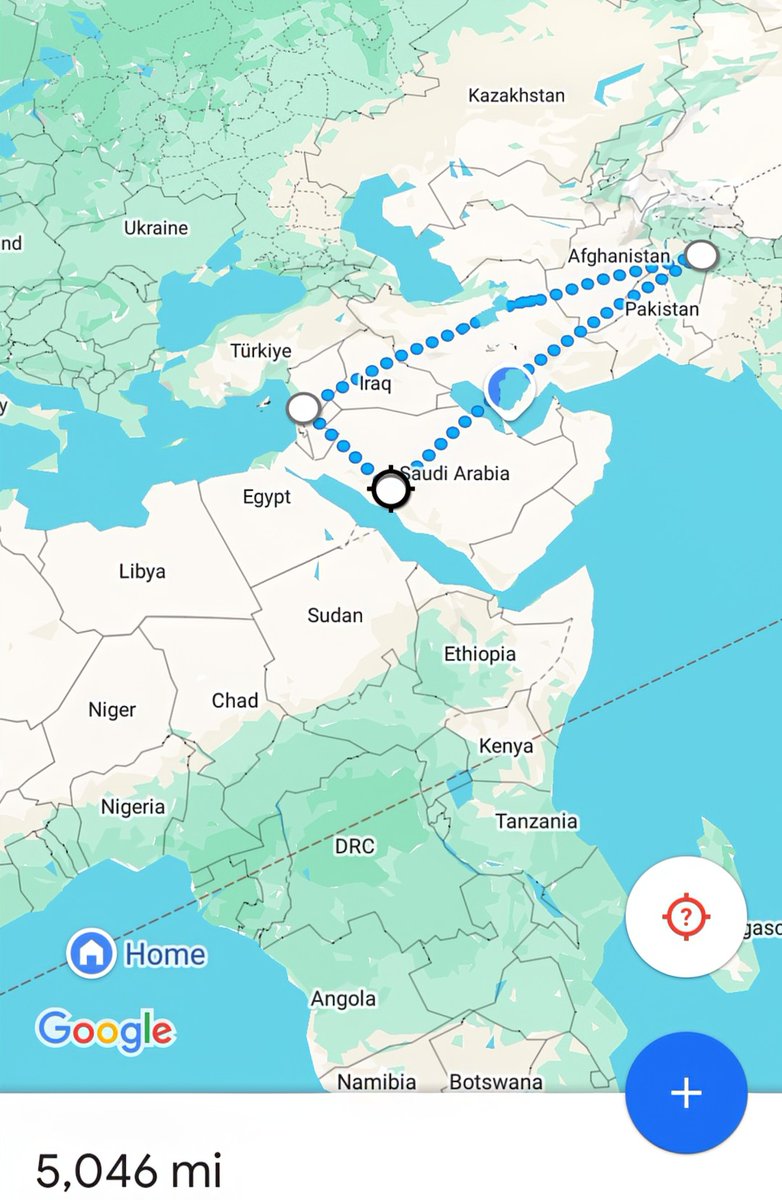You have heard about golden and Bermuda triangles of the world
This is the survival triangle of the Muslim world
#Madinah👉🏽#Damascus👉🏽 #Lahore 
A journey of 5030 miles &amp; 8100 Kms approximately 
This is the heart of the battle, the rest is it's periphery