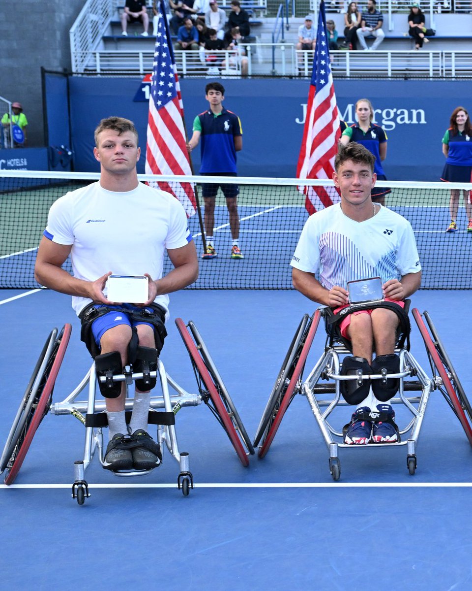 A great showing for Charlie Cooper and Tomas Majetic. US Open Junior Boys’ Wheelchair Doubles Finalists
