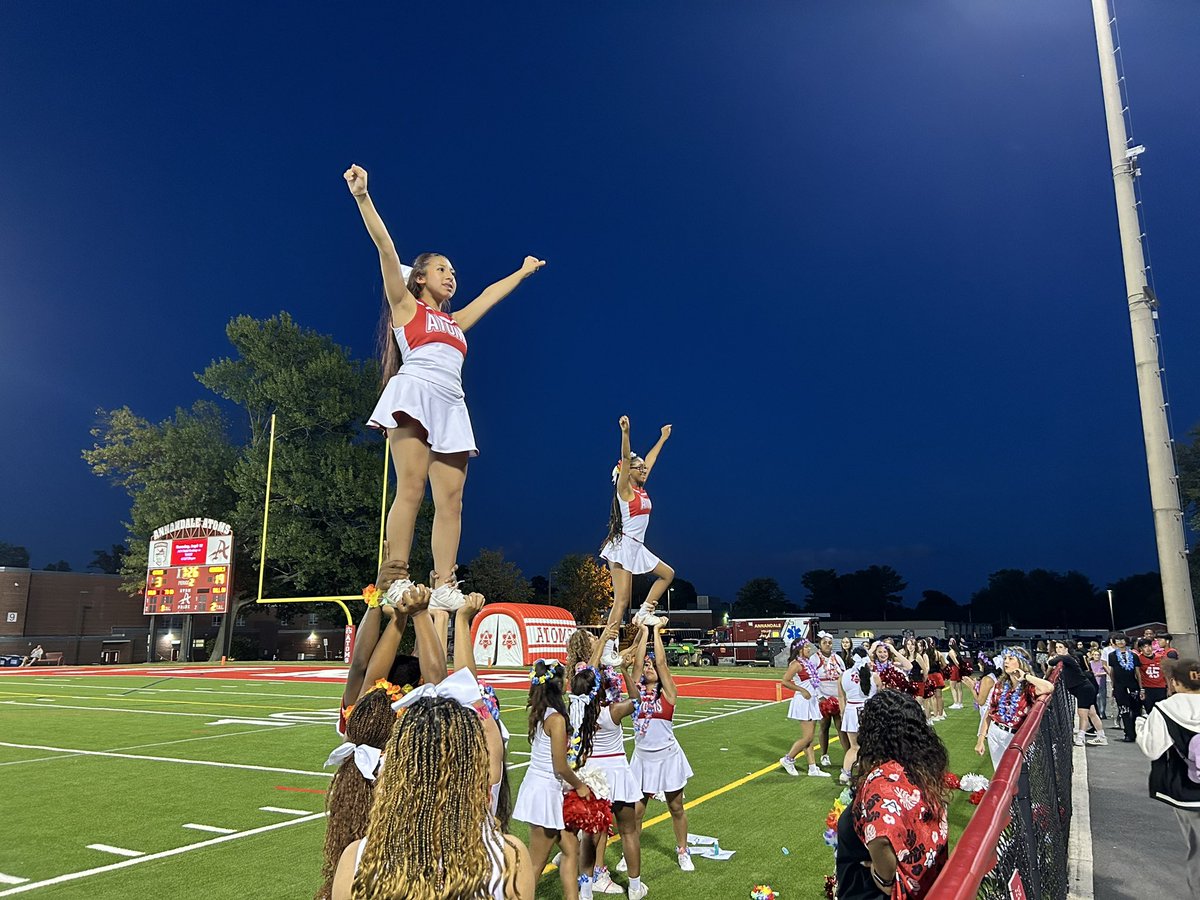 First <a href="/AnnandaleAtoms/">Annandale High School</a> home football game! Hawaiian night, Annandale Pyramid choir, and lots of school spirit! Go #AtomNation! 🏈