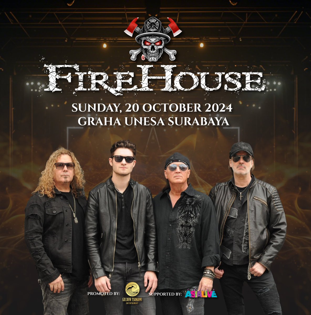 thesarkara's tweet photo. nah yang di kota pahlawan, firehouse bakal mampir tanggal 20 oktober di graha unesa. masih ditemani sama opener band rock kenamaan indonesia /rif. udahlah gausah kelamaan mikir, sung beli aja https://t.co/HEeQiNvpfD @goldentsunamii #firehouse #konserfirehouse #firehousetourasia https://t.co/6yd8Jte8ob