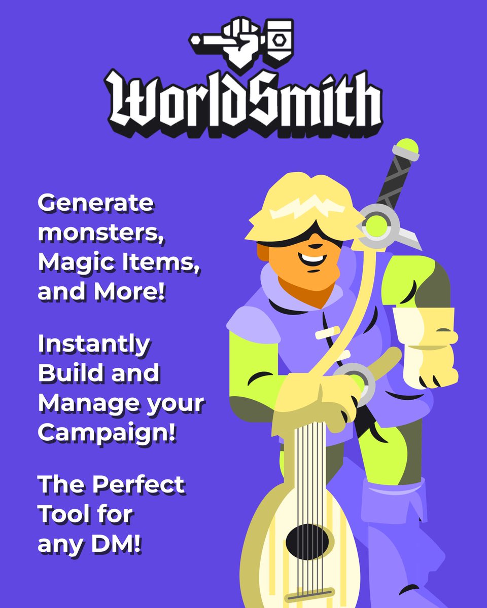 WorldSmithio's tweet photo. What should we make next? Comment to see YOUR idea come to life!

We generated this large spoon in seconds using WorldSmith! Check out this ai tool designed by dungeon masters, for dungeon masters 🐉 Link in bio! #worldsmith #dungeonsanddragons #dnd #dnd5e #ai #dnd5e #dndart https://t.co/Rd21ygqB7u