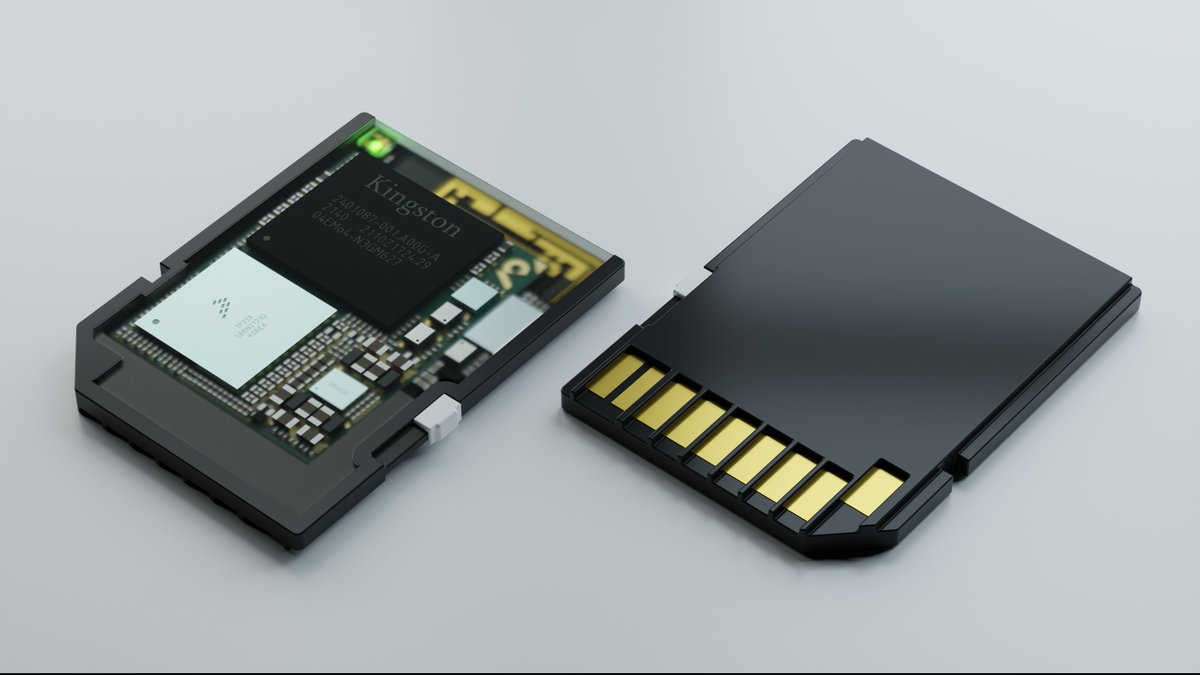 A wireless SD card running Linux. The open-source SiP fits nicely into an SD card footprint, with enough space left for a WiFi chip