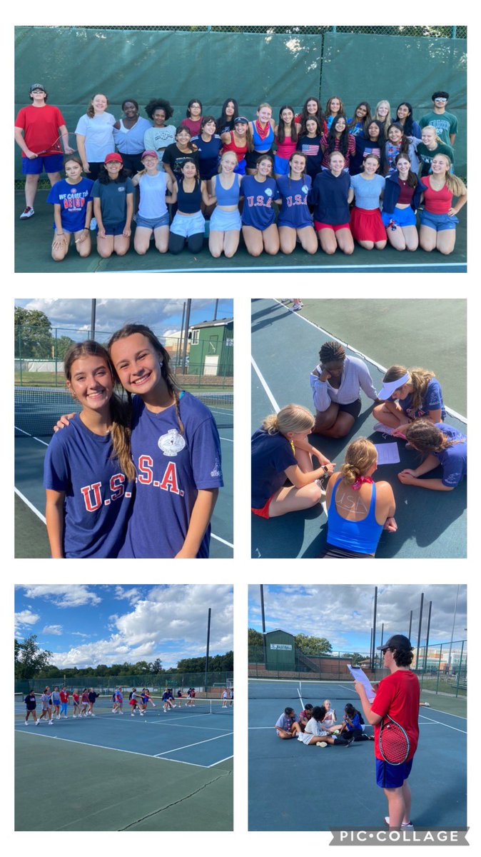 Rams celebrating the U.S. Open with U.S.A. Themed Friday! Team events of trivia, Queen of the Court, serving, and relays! Ending with sweet treats to gear up for the weekend quad! <a href="/GoGCHSRams/">GCHS Athletics</a> #USOpen #USOpentennis #Ramily #GRIT #RamsLife