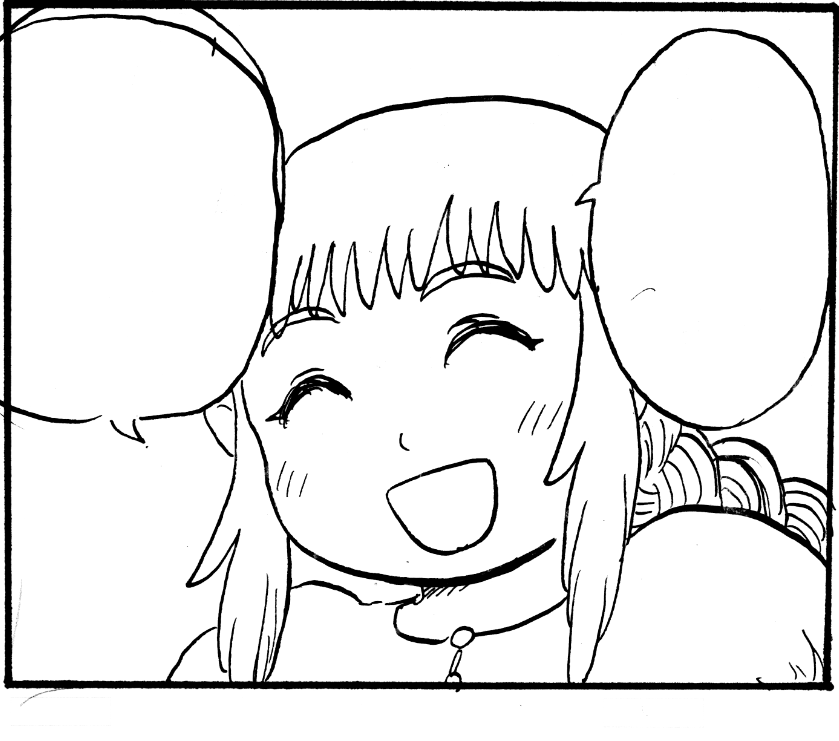 にっこりした顔も載せておきます。
ここからきれいにしたり修正したりします。 