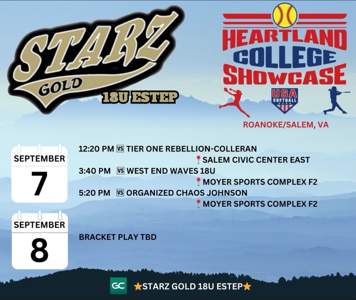 Updated tournament schedule for this weekend! Come watch the talent we have this season! Hoping to be on the field soon with the rest of my girls! <a href="/StarzGoldEstep/">Chip Estep</a> <a href="/StarzGold/">StarzGold</a>