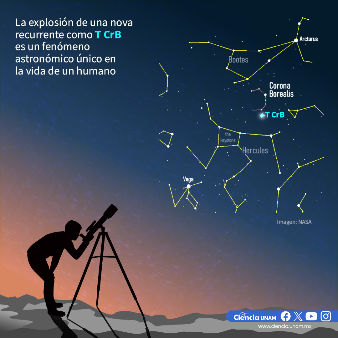 #Universo | Te contamos más sobre la esperada explosión de la #nova T Coronae Borealis.
El evento astronómico podría ocurrir entre septiembre y finales de este 2024
bit.ly/4ggEWAD