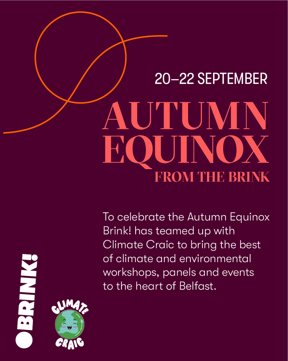 Climate Craic (@climatecraic) on Twitter photo Exciting news! Just 2 weeks until our Autumn Equinox Festival at <a href="/playthinkbrink/">@playthinkbrink</a> in partnership with <a href="/ClimateCraic/">Climate Craic</a> 🌍🍂
Join us 20-22 Sept for a weekend of workshops, panels, music, art, food, & climate.
Get your ticket now!
bit.ly/3B6ezx2 Exciting news! Just 2 weeks until our Autumn Equinox Festival at <a href="/playthinkbrink/">@playthinkbrink</a> in partnership with <a href="/ClimateCraic/">Climate Craic</a> 🌍🍂
Join us 20-22 Sept for a weekend of workshops, panels, music, art, food, & climate.
Get your ticket now!
bit.ly/3B6ezx2