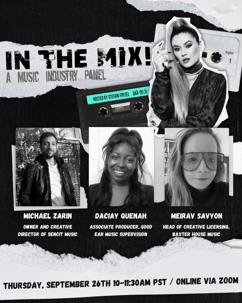 📣Just Announced!📣 SONGWRITERS!! Do you want a 90 min Q&amp;A with three sync experts? Well here it is!! 

Join us Thursday September 26th at In The Mix! Music Industry Panel (10am-11:30am PST online) Come with questions 🙋🏼‍♀️ Leave with connections ✔️🔗

RSVP: stefanifryzel.com/in-the-mix