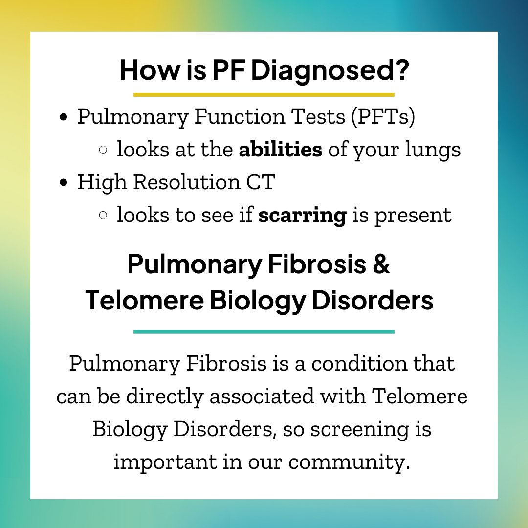 September is #PulmonaryFibrosis Awareness Month! Join us for 'Pulmonary Fibrosis Fridays' as we raise awareness about #PF, its symptoms, diagnosis, and treatment.

Refer to our Diagnosis and Management Guidelines for more information about PF in TBDs: bit.ly/TBD_Guidelines